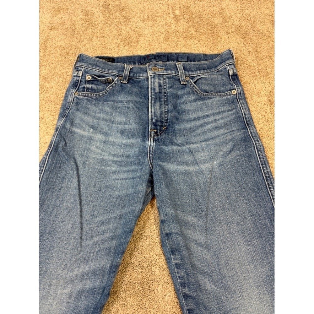 Lucky Brand Jeans Womens Size 27 Candiani Denim Straight Leg Blue Wash Distress - Picture 3 of 11